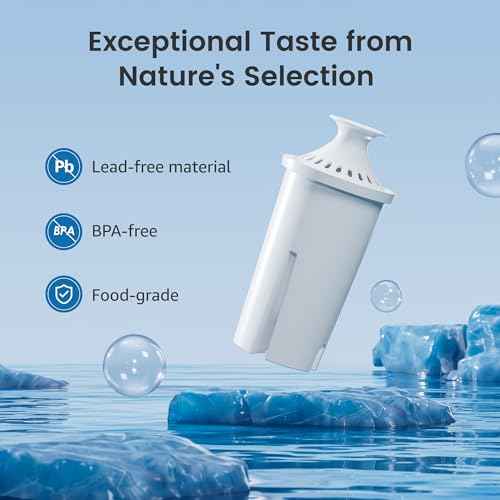 AQUA CREST Replacement for Brita¢ç Filter, Brita¢ç Water Pitchers and Dispensers, Classic OB03, Mavea¢ç 107007, and More, NSF Certified Pitcher Water Filter, 1 Year Filter Supply, 6 Count