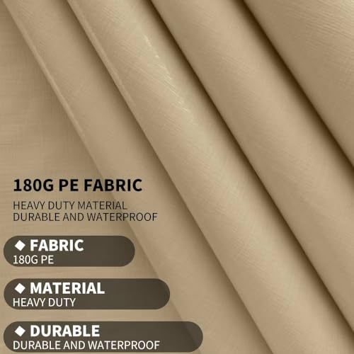 Vanteriam 10'x20' Beige Carport Canopy Replacement Cover (Top Only)