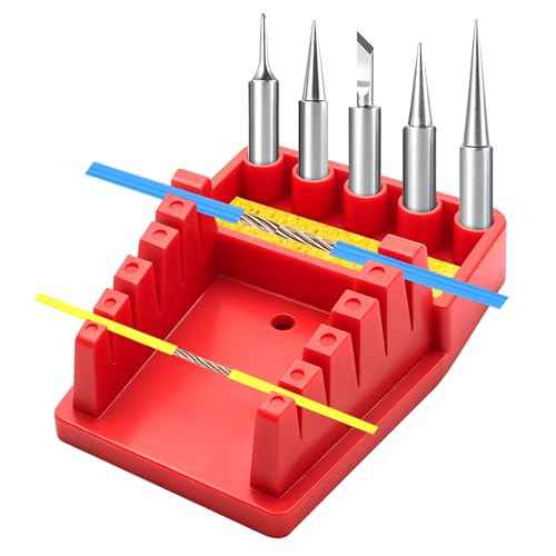 Soldering Wire Holder, High-Temperature Resistant Soldering Wire Holder, With Brass Wool Cleaner, Includes a Storage Tray and 5 Accessory Slots, Helping Hand Soldering Wire Welding Fixture, 6 Grooves