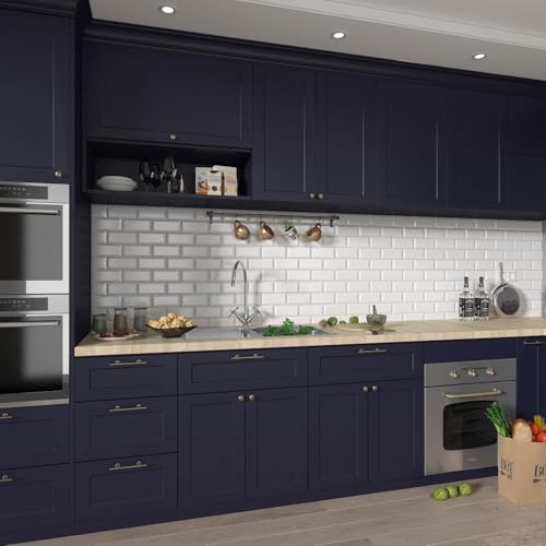 Decotalk Dark Blue Self Adhesive Wallpaper Peel and Stick Contact Paper 17.7"x120" for Cabinets & Walls