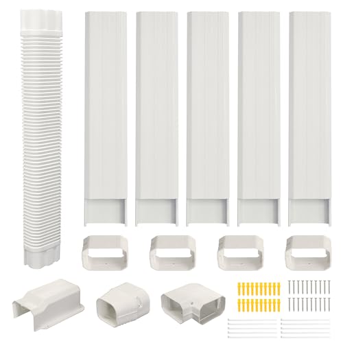 FRIOCASA 4-Inch 10Ft Mini Split Line Set Cover Kit PVC Weather-Resistant