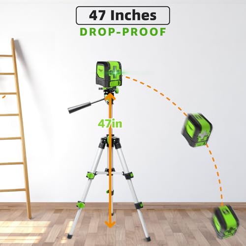 Huepar 9011G Self-Leveling Green Cross Line Laser Level 100Ft Bright Professiona
