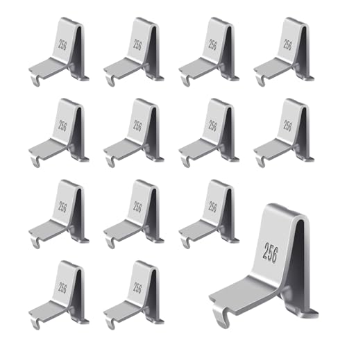 Hosrnovo Silver Adjustable Shelf Clips for 255 Standard Pilasters - Pack of 14