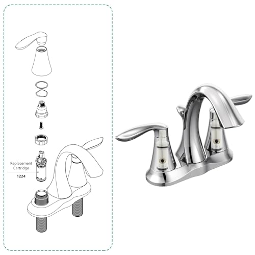 FEMAR 1224B Faucet Cartridge Compatible with Moen Two Handle Faucets - 2 Pack