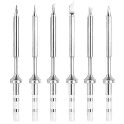 FEITA Pinecil TS100 Soldering Iron Tips Replacement for Mini Portable Micro Solder Pen Various Models Stations Tool Soldering Accessories (TS-B2/I/BC2/D24/K/KU 6pcs)