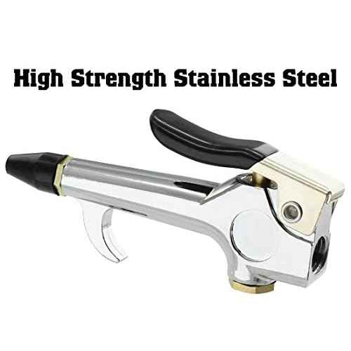 2PCS 1/4" NPT Lever Blow Gun - Air Nozzle Blow Gun with Rubber and Safety Tip Nozzles - Blow Gun Air Tool for Home Cleaning Auto Repair
