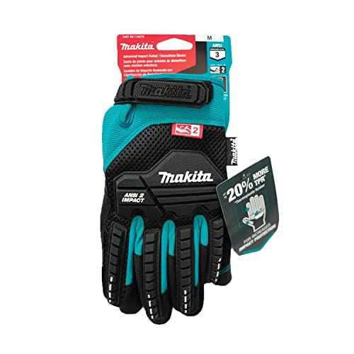 Makita Unisex Impact-rated T 04276 Advanced ANSI 2 Impact Rated Demolition Gloves Medium