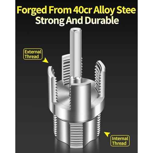 Internal & External Pipe Threading Tool, PVC Pipe Threader, Pipe Threading Tool, 1/2'' 3/4'' Dies Electric Drill Compatible for Home Repair (2PCS) (1/2£¨DN15))