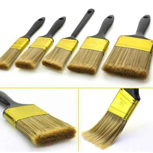 Great Andrew Paint Brushes, 5 Pack Great Value Multi use(3" 2" 1.5" 1" Flat &1.5" Angled) Paint Brush Pack, Paint Brushes Set for Home Furniture Fences Wall Trim