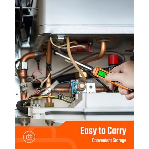 Natural Gas Detector, TopTes PT299 Gas Leak Detector with Extendable Rod, Portable Propane Sniffer for Detecting Combustible Leaks Like Methane & Butane for Home, RV (Includes Battery x2) - Orange