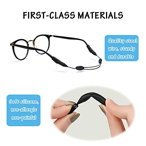 4 Pack Adjustable Glasses Strap, Durable and Waterproof Eyeglasses Retainer, Anti-Slip Sunglasses Holder