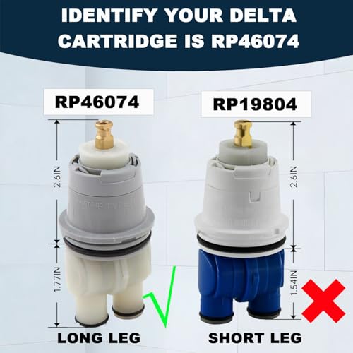 GUOLAIBA Matte Black Replacement Shower Handle Kit for Delta 13/14 Series with RP46074 Cartridge
