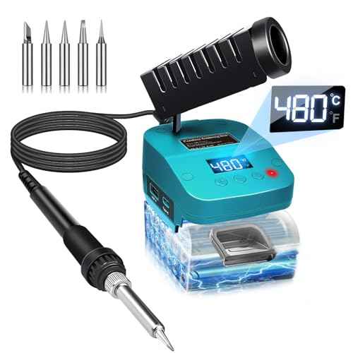 Cordless Soldering Iron for Craftsman V20 Battery,60W Portable Electric Soldering Station With USB &Type C, Adjustable Solder Iron Kit Tool for DIY,Appliance Repair,Wire Welding (For Makita)