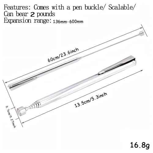 Telescoping Magnetic Pickup Tool - Extendable Stick 2Pcs Includes 8LB & 2LB Magnet for Mechanics, Car Tools, Reaching Hard-to-Reach Areas