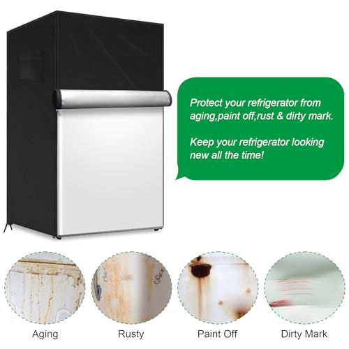 Outdoor Refrigerator Cover for 23 x 22 x 34 in Upright Mini Fridge - Black (Variation: Black / 22" x 23" x 34")