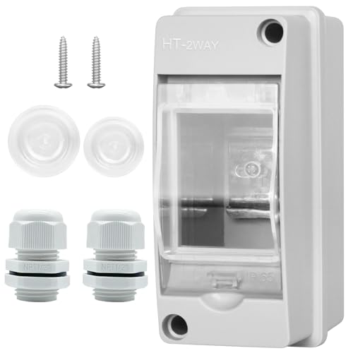 XINYIELE Waterproof Distribution Protection Box 2-Way IP65 ABS Plastic Circuit Breaker Enclosure HT-2WAY