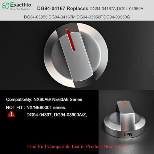 Samsung DG94-04167 Stove Knob Replacement — Upgraded Chrome D-Shaped Dial