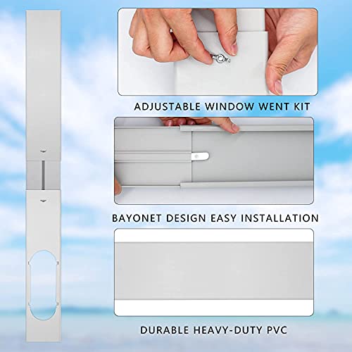 Portable Air Conditioner Vent Kit with Adjustable Window Seal & 59-Inch Hose
