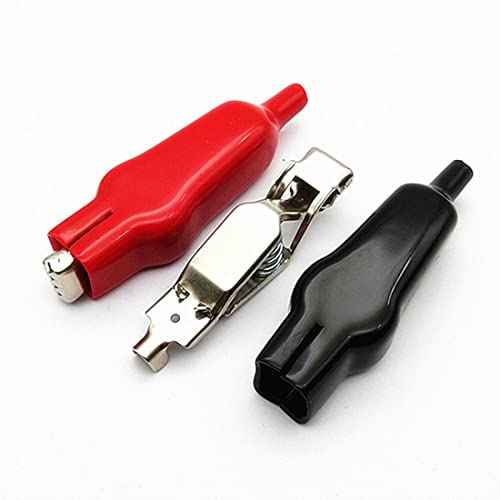 20A Insulated Alligator Clips Electric Circuit Test Testing Crocodile Clamps (4 Red+4 Black)8 Pack