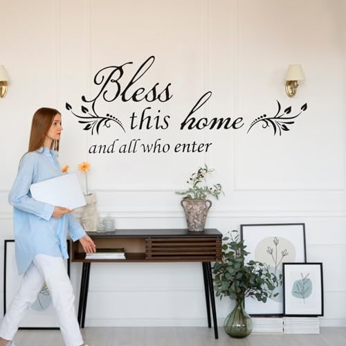 3 Sheets Motivational Wall Decor, Bless This Home Wall Decor, Inspirational Decals, Live,Love,Laugh, Bible Verses Wall Sticker Decorations for Living Room Family