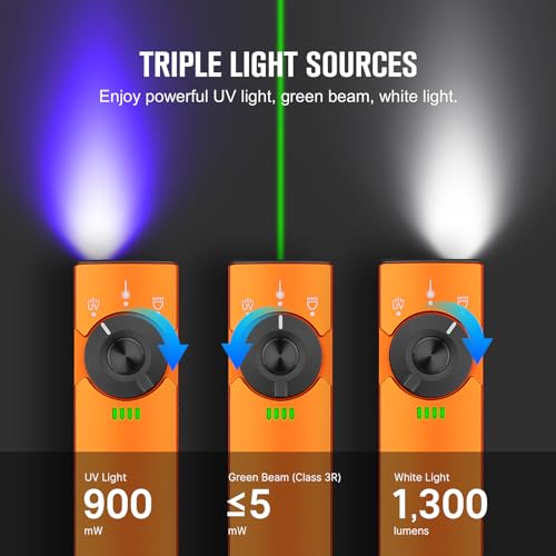 OLIGHT Arkfeld Pro Rechargeable Flat EDC Flashlight Orange CW with UV & Green Beam