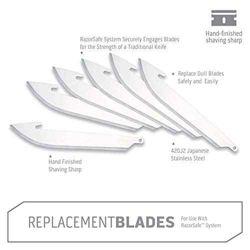 OUTDOOR EDGE 3.5" RazorSafe Replacement Knife Blades, 6 Pieces
