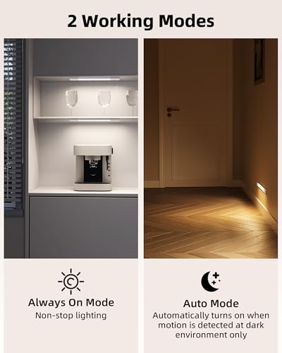 EZVALO 8-Inch White Rechargeable Motion Sensor Closet Light - 3 Color Temps, Dimmable, 3 Pack