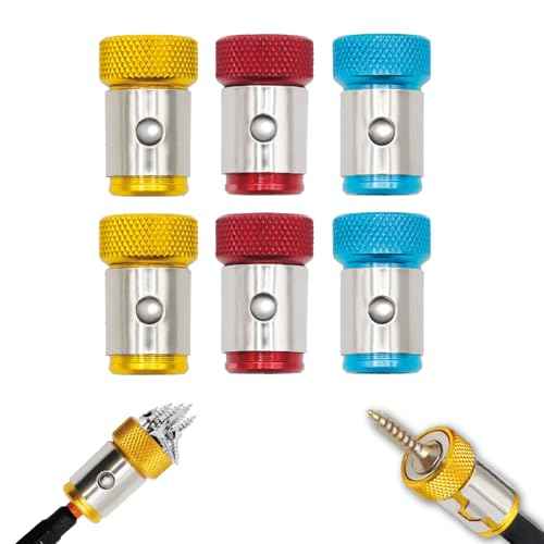 6 Pieces Strong Magnetic Screw Ring, 1/4 Inch/ 6.35 mm Universal Magnetic Screw Ring Bit for Hex Screwdriver and Power Bits