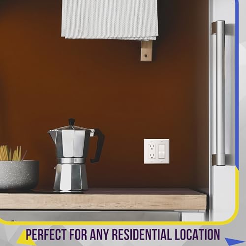 ENERLITES 2-Gang White Decorator Light Switch Outlet Wall Plate Cover - Standard Size