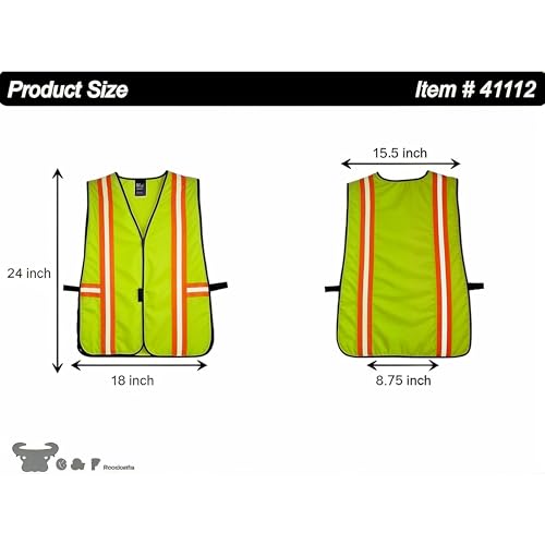 G & F Products High Visibility Reflective Safety Vest with Multi-Function Pockets ANSI Class 2