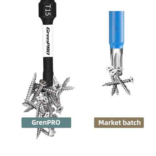 Screwdriving Power Bits T15-2IN*10pcs,Torx Head Bit Set,High Impact Tough Magnetic #15 1/4 Inch Hex Shank S2 Alloy Steel Star Bits Set,2" Long Drill Bit