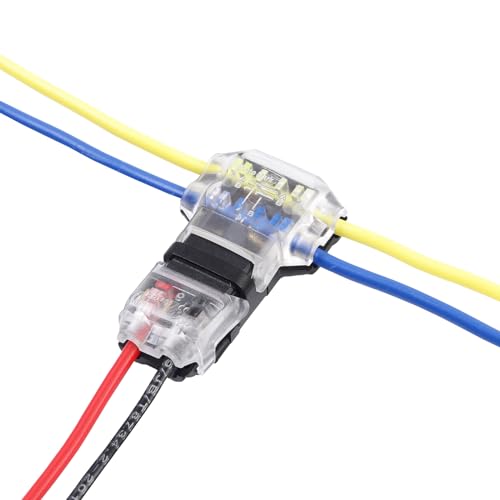 Brightfour 3 Way 2 Pins Low Voltage Wire Connectors 16-18 AWG No Wire Stripping 12 Pack