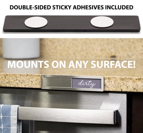SimplyNeat Millennial Gray Clean/Dirty Magnetic Dishwasher Sign – Stainless Steel