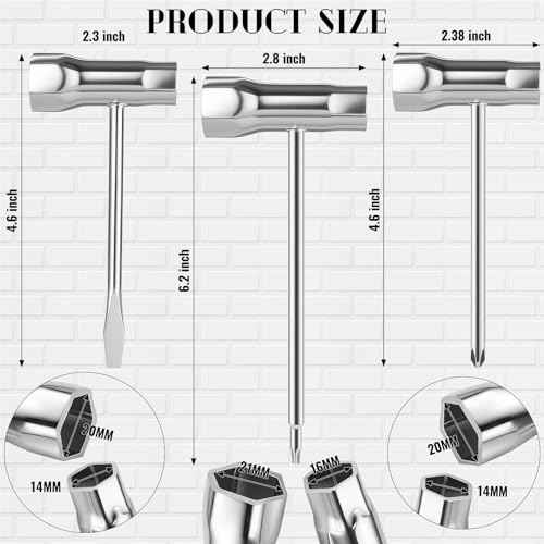 3Pcs Chainsaw Tool Set, T-Spanner Scrench Kit, 13 by 19 mm 1/2x3/4 Chainsaw Combo Combination Screwdriver and Spanner Tool