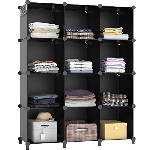 HOMIDEC 12-Cube Closet Organizer Storage Black - Modular Home Shelving