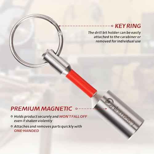 12PCS Bit Holders, 1/4¡± Hex Shank Drill Bit Holder Key Chain, Quick Release Bit Holder for Impact Driver, Electrician Tools