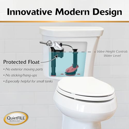 Korky QuietFILL Platinum Toilet Fill Valve - Universal Fits 99% of Toilets, Easy Install