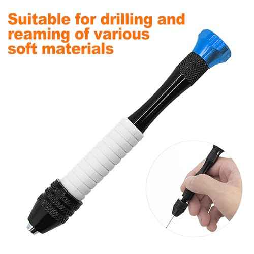 CoguZed 26 Pcs Jewelry Hand Drill Set, Versatile Pin Vise Craft Drill for Jewelry Making, High Precision Manual Drill with Mini Twist Drills Bits, Ideal for Wood, Plastic, Miniature Crafting(Blue)