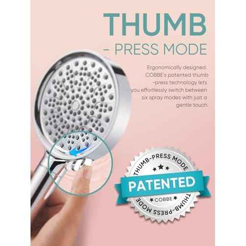 Cobbe Filtered Shower Head with Handheld, High Pressure 6 Spray Mode Showerhead with Filters, Water Softener Filters Beads for Hard Water - Remove Chlorine - Reduces Dry Itchy Skin, Chrome