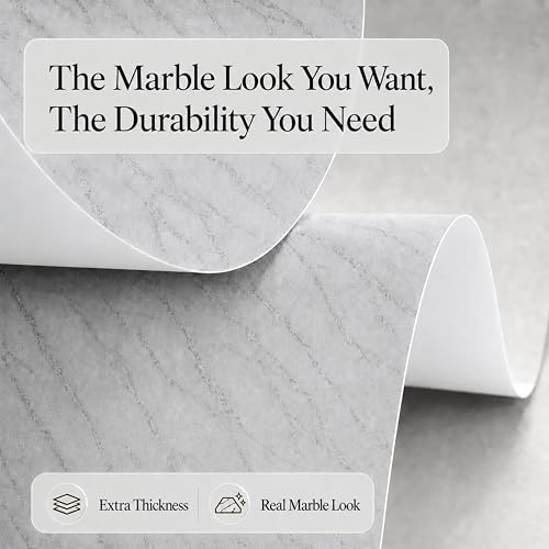 Very Berry Sticker Marble Contact Paper White Matte 15.7" x 78" - 1 Pack