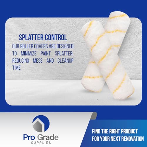 Pro Grade 9 Inch Microfiber Paint Roller Covers 1/2 Inch Nap 5 Pack