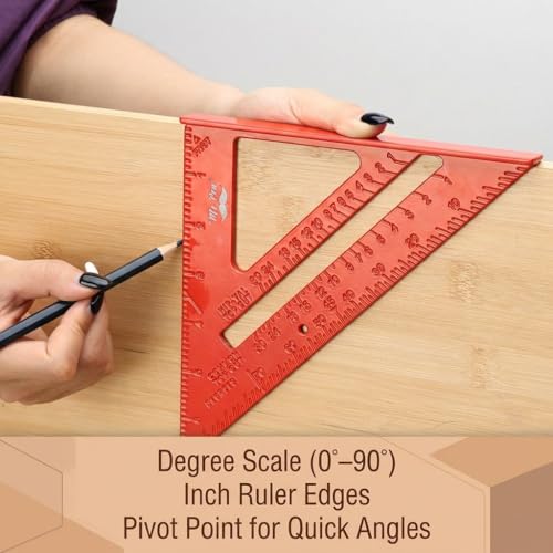 Mr. Pen Carpenter Square Set — 7in Rafter Square + 12in Framing Square