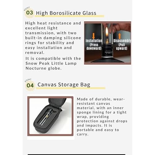 CAMPINGMOON Candle Lantern Gas Mini Small Camping Backpacking Black BKT-1D