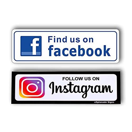 eSplanade Instagram Facebook Sign Sticker Decal (Instagram and Facebook Combo)