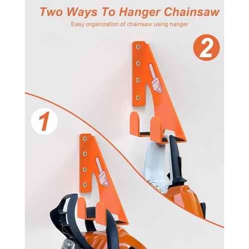 Chainsaw Holder -2 Pack- 180LB Heavy-Duty Alloy Steel Wall Mount Set, Chainsaw Accessories, Universal Fit for Stihl, Husqvarna, Echo Saws, Rust-Proof & Space-Saving Design (Garage, Workshop)