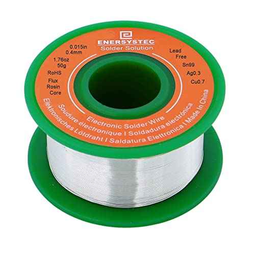 0.4mm Solder Wire Extra Thin Gauge 0.015 inch Diameter Rosin Flux Core Lead-Free 1.76oz 50g Sn99 Ag0.3 Cu0.7 Electronics Soldering Fine Electrical Solder Flow Small Solder Tiny Electric Soldering