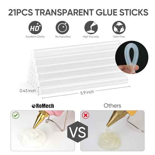 ROMECH Full Size Hot Glue Gun with 60/100W Dual Power and 21 Hot Glue Sticks (7/16"), Fast Preheating Heavy Duty Industrial Gluegun with Storage Case for Crafting, DIY and Repairs (Pink)