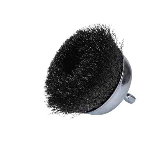 Century Drill & Tool 76223 Fine Crimped Cup Wire Brush, 2-3/4" ? Removes Rust, Paint, Weld Spatter, Cleans Pipes & Fittings, Heat-Treated Steel, Quick-Change Shank