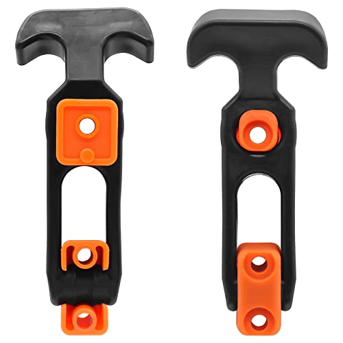BokWin 2 Pcs Rubber Draw Latch T Handle,4.3 Inch Flexible Hasp Latch for Tool Box Golf Cart Cooler(Orange)