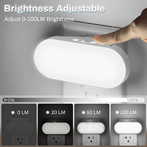 DORESshop LED Night Light 2 Pack Dusk to Dawn Wall Plug-in with Dimming, Daylight White